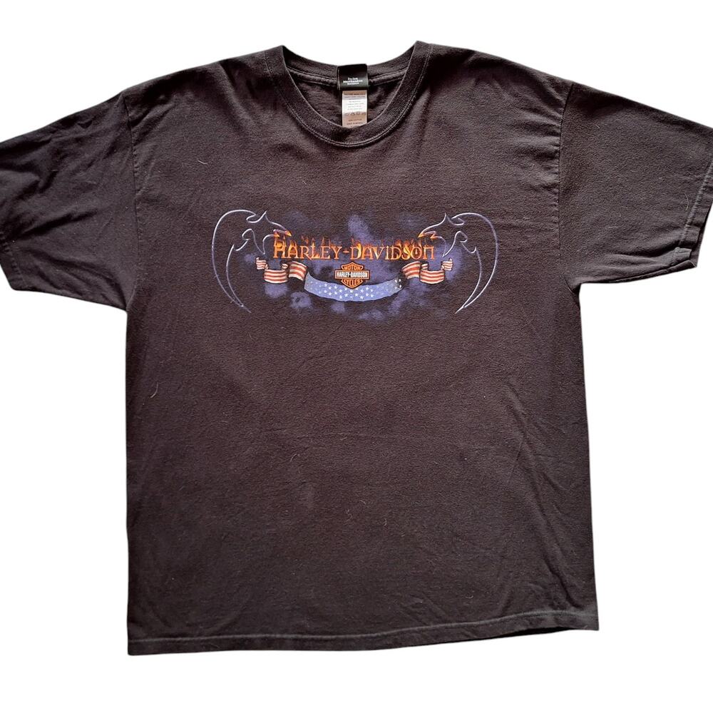 Harley Davidson y2k 2000s vintage double sided graphic print tee las vegas NV XL